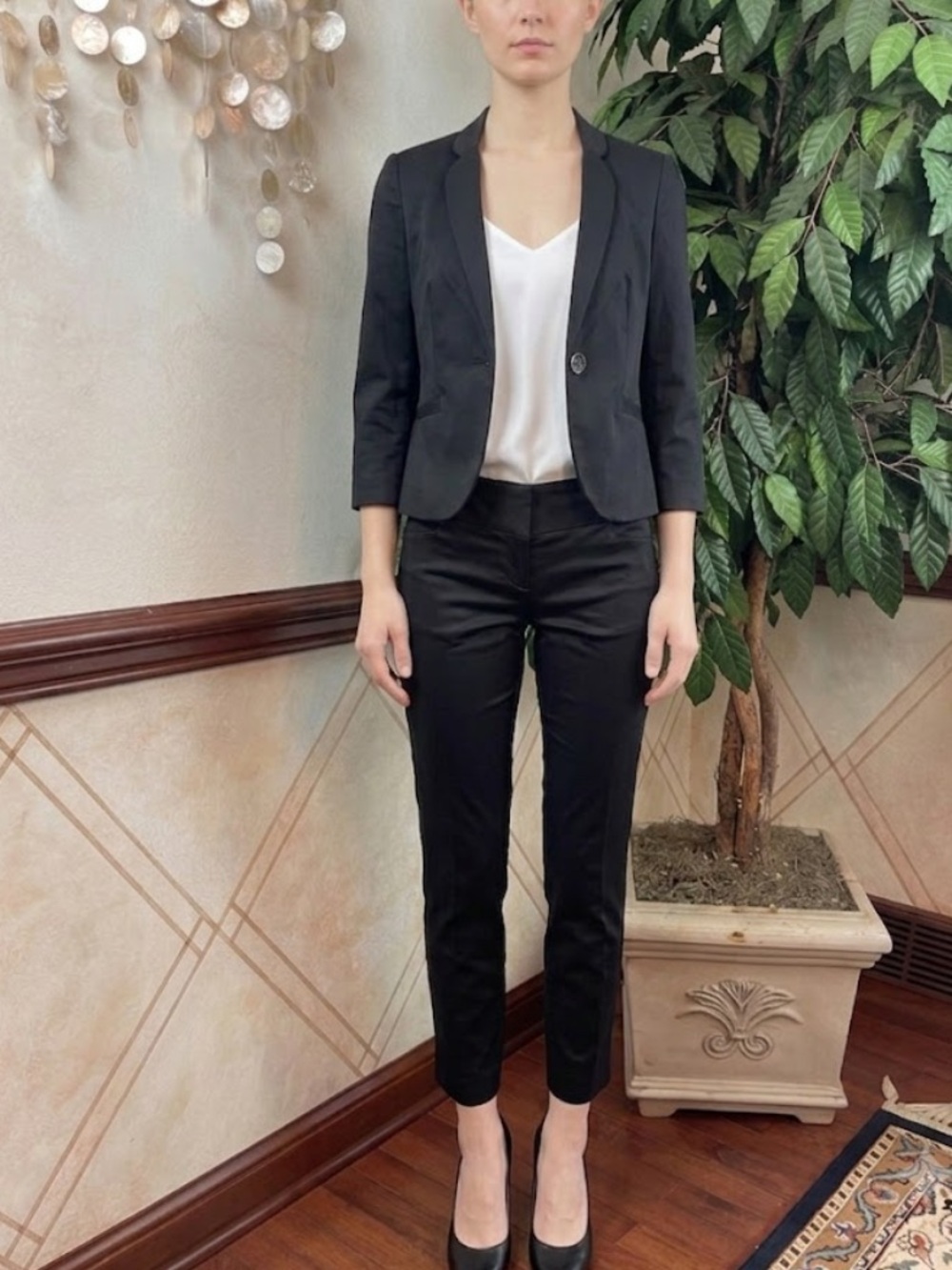 THE LIMITED BLACK JACKET & CROPPED ANKLE PANT SUIT